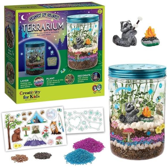 Creativity for Kids Grow N Glow Terrarium Kit Educational Science Kits Ages 6-8+ - Picture 1 of 6